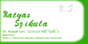 matyas szikula business card